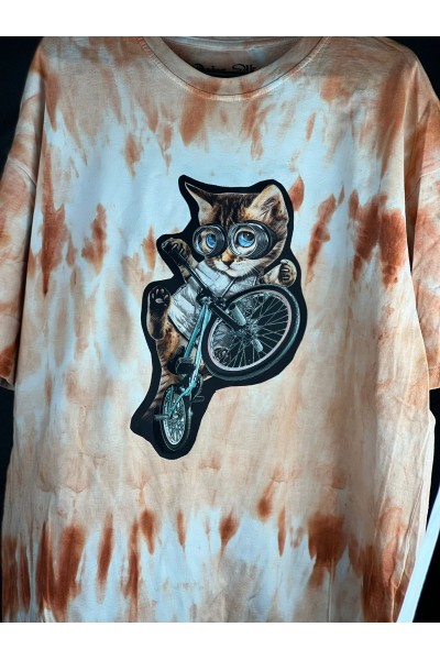 Oversize Erkek Tişört 15 Ping Bike Cat