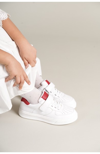 1009 Prime Çocuk Ayakkabı Beyaz Kırmızı