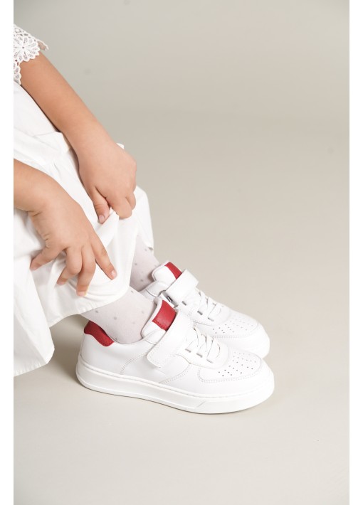 1009 Prime Çocuk Ayakkabı Beyaz Kırmızı